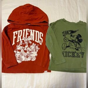Gap Kids long sleeve Disney Mickey Mouse shirts